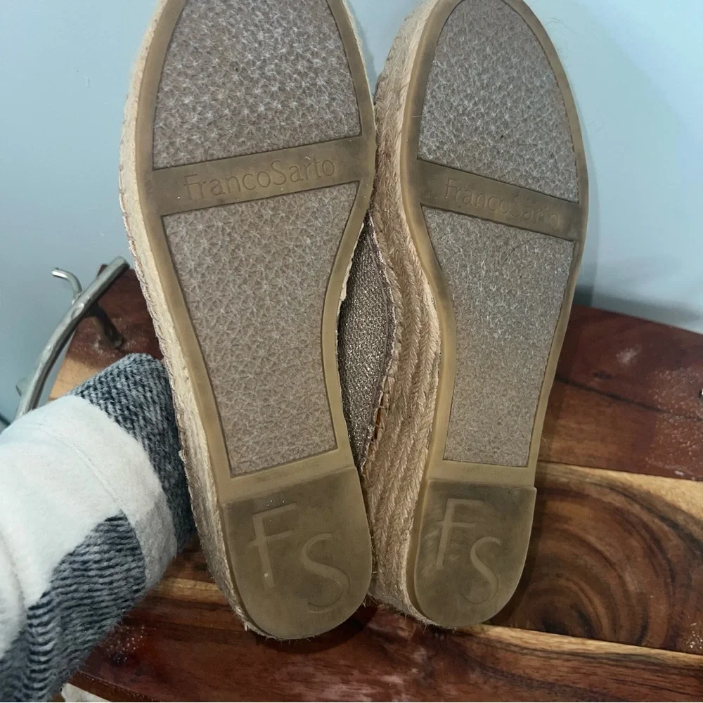 Franco Sarto Shimmering Gold Espadrille Slides